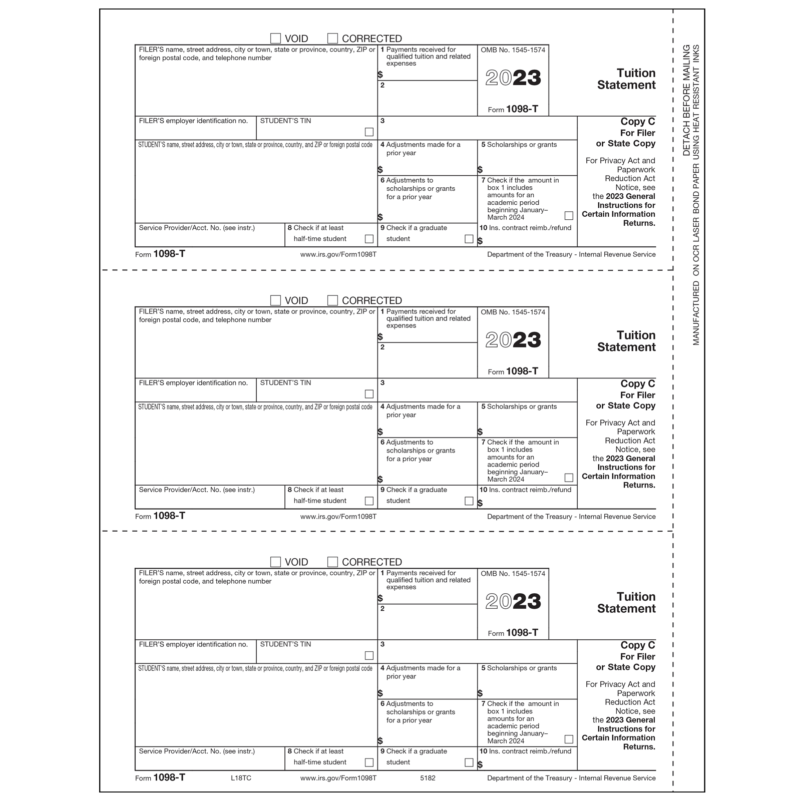 2020 Laser 1098 Tax Forms Federal Copy A 100/Pk 2020 Laser 1098 Tax Forms Federal Copy A 100/Pk