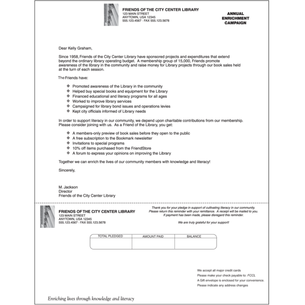 Pledge Reminder Template Pledge Reminder Template